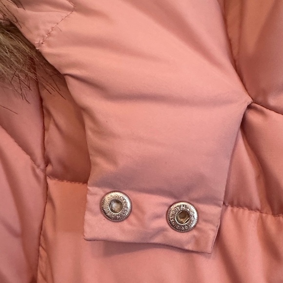 GAP Kids Pink Puffer Jacket with Faux Fur Hood - Picture 3 of 6